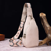 Sac de poitrine décontracté Sac à bandoulière de couleur unie Sac banane bohème vintage pour